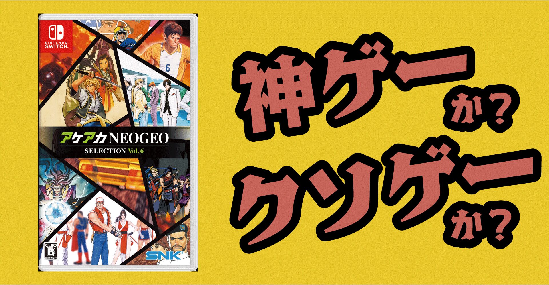 アケアカNEOGEO セレクション Vol.6は神ゲーか？クソゲーか？感想・レビュー【Switch】