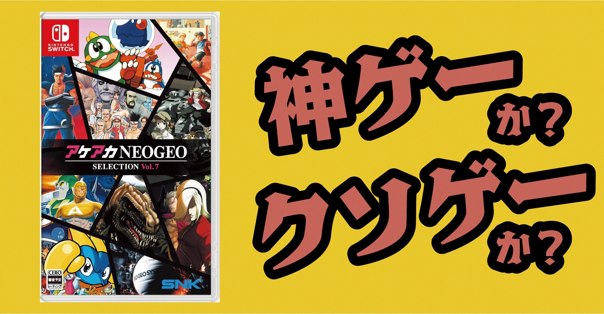 アケアカNEOGEO セレクション Vol.7は神ゲーか？クソゲーか？感想・評価【Switch】