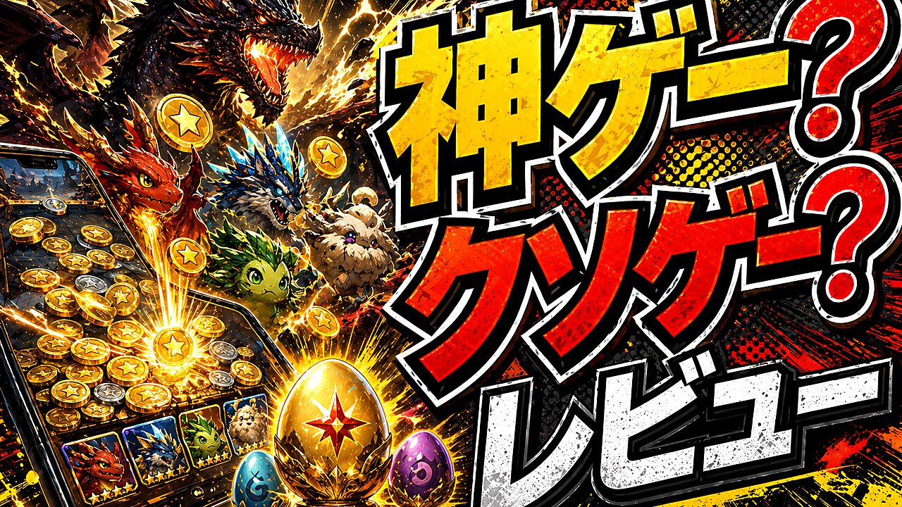 コインサマナー：モンスター育成×コイン落としRPGのレビュー用アイキャッチ画像